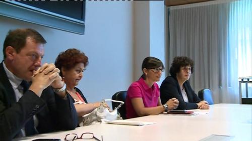 Teresa Bellanova (sottosegretario di Stato al Lavoro), Debora Serracchiani (presidente Friuli Venezia Giulia) e Loredana Panariti (assessore regionale Lavoro) – Udine 13/07/2015